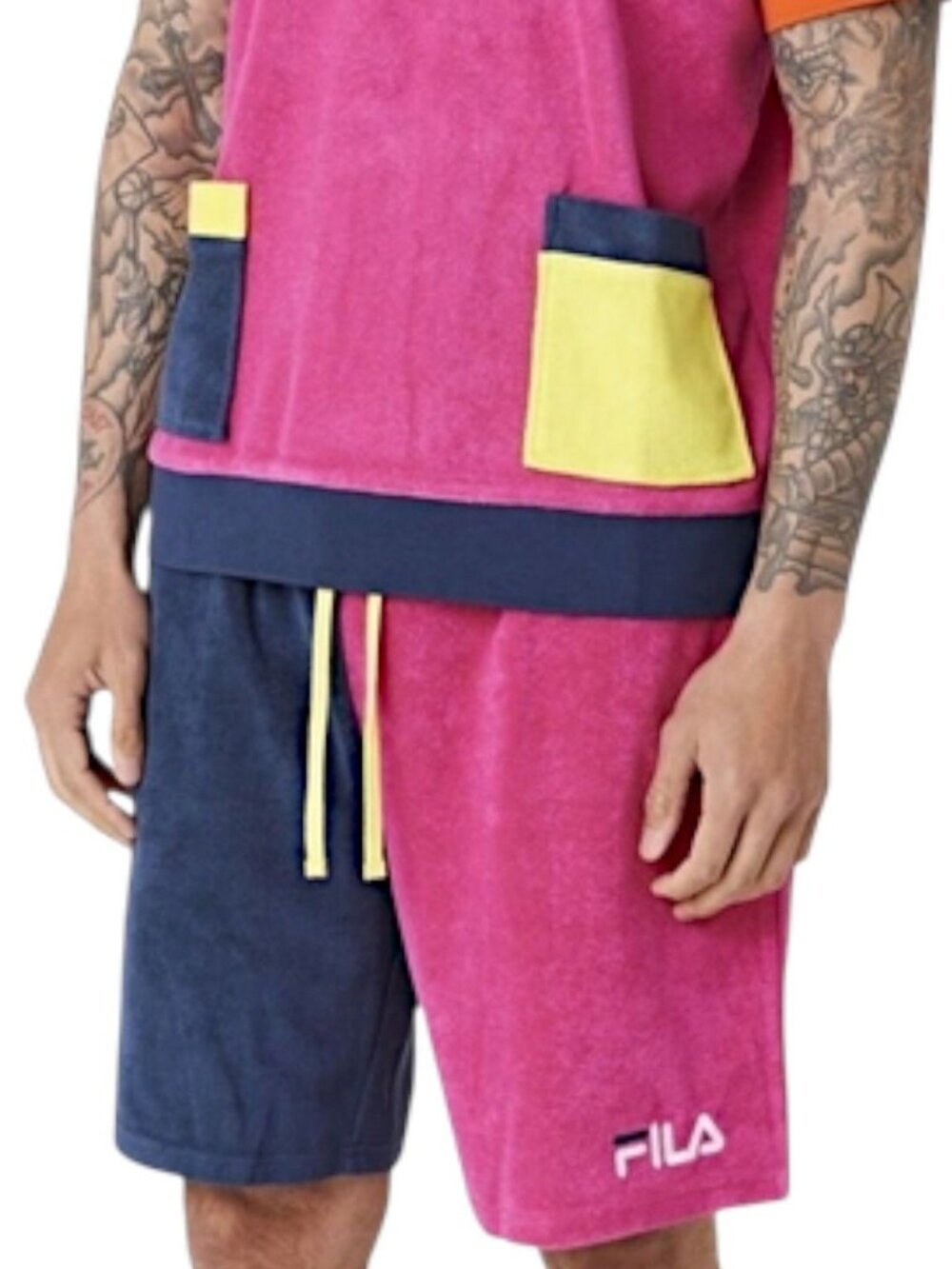 NEW FILA Shorts Colorful Men Size XL Kalili Microfiber Drawstrings Cotton Blend